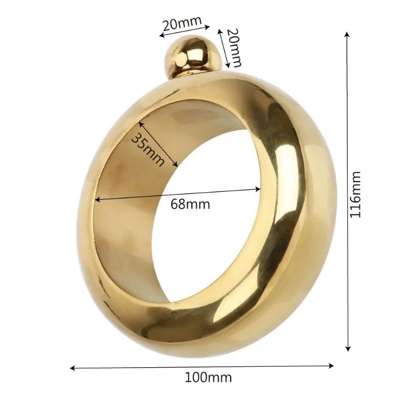 A Top Quality Drinkware Accessories for Whiskey Vodka Alcohol Round Chic Hip Flask Bracelet Elegant Wine Bottle Bangle Hip Flask