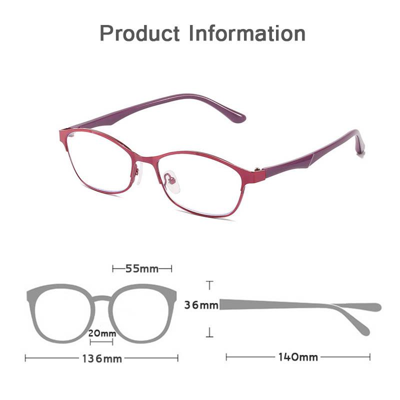 Anti -Blue Light Reading Glasses Women Pink Purple Full Frame Presbyopia Computer Glasses Prescription Eyewear Diopter 0 To +4 .0
