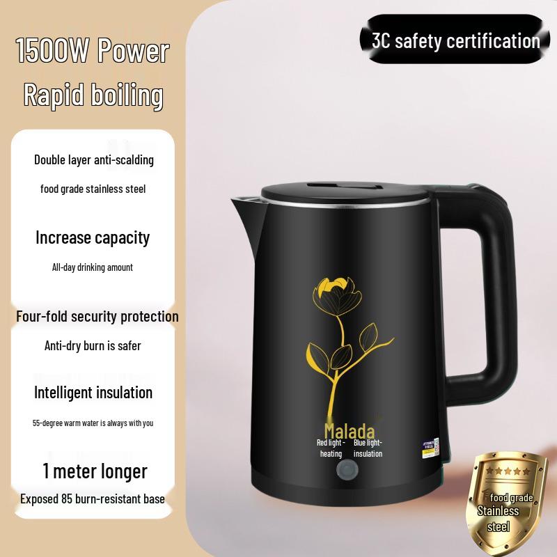 Wanlida 2025 Electric Kettle: Automatic Power-Off, Large Capacity, Insulated Boil, Household Use