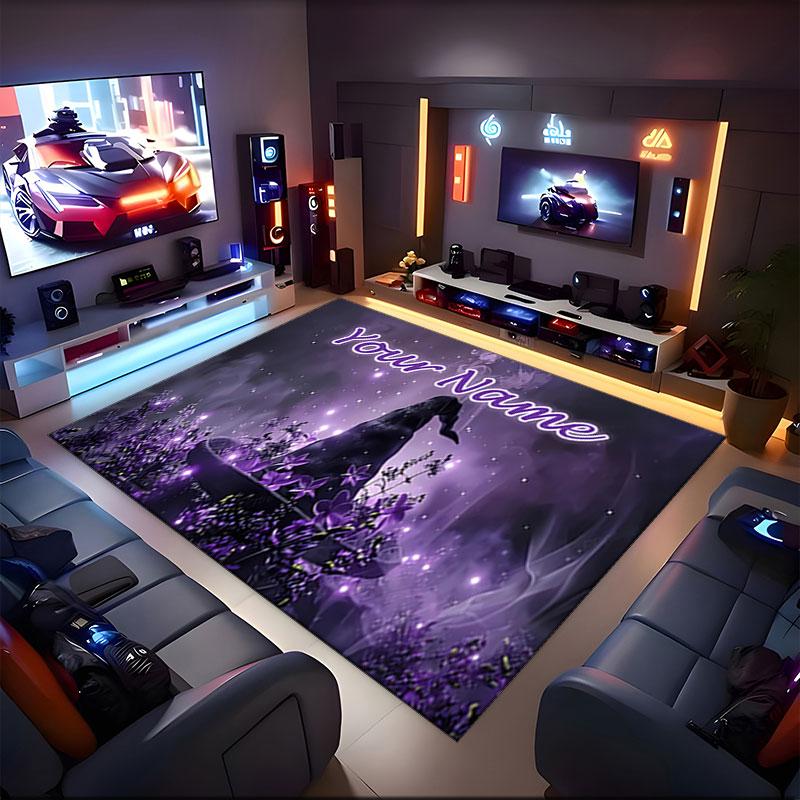1PC Custom Name Purple Magic Potion Theme Floor Mat Ideal for Living Room, Game Rooms, Office, Bedroom,Floor Mat Playful Design