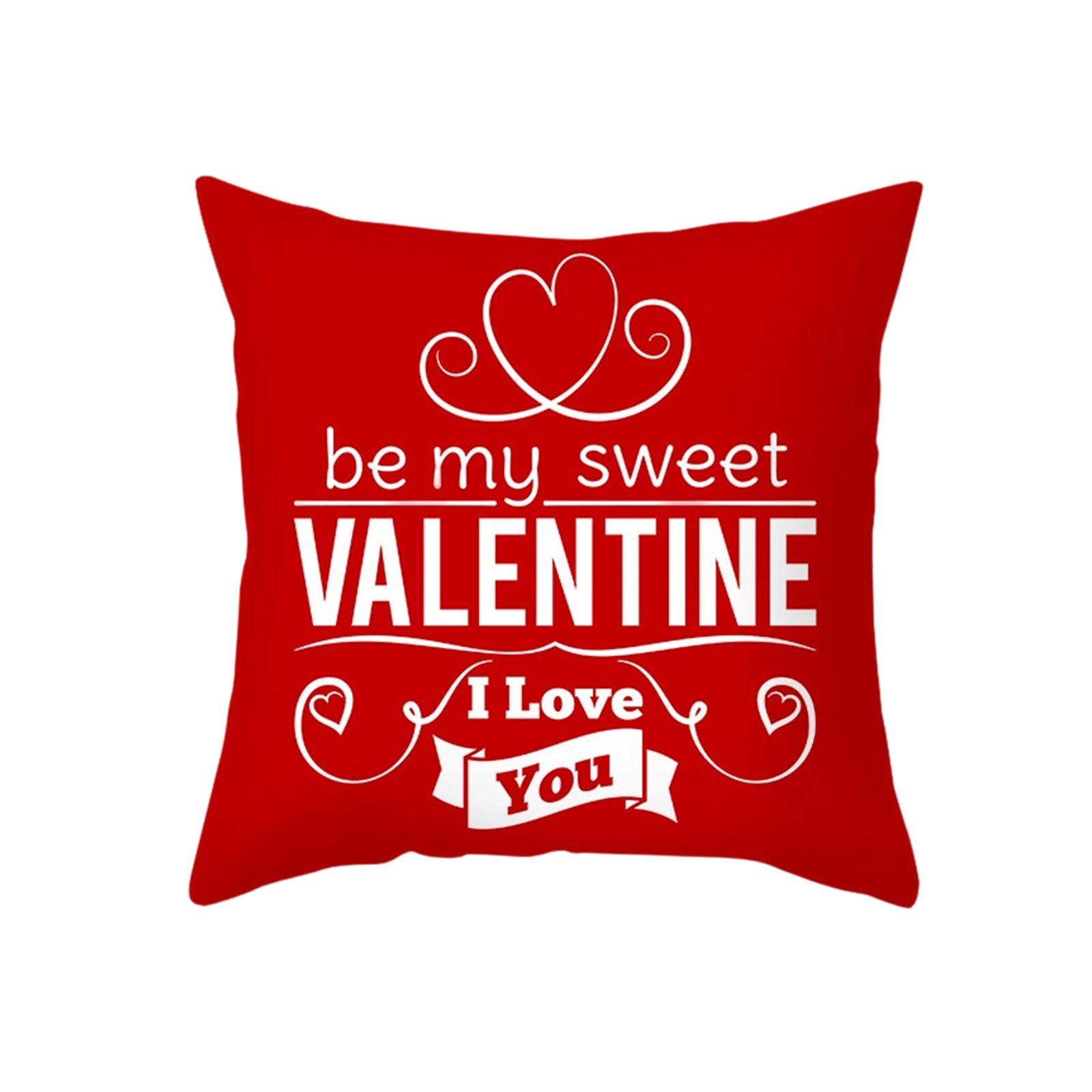

Valentine s Day Pillowcase, 17.71 X17.71 Inches, Winter Holiday Theme, Sofa Throw Pillow Cover One Size