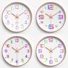 Plastic Silent Wall Clock Creative Fashion Living Room Three-dimensional Digital Rainbow Scale Wall Clock 30CM
