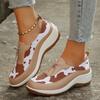 Large Size Color Matching Fashion Single Shoes Running Slope Front Zipper One Pedal Sneakers Women