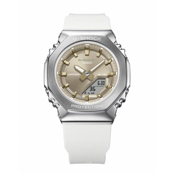 Casio Women's G-SHOCK GM-S2110-7A9JF [G-SHOCK Minimal Design] Round Watch White Digital Analog