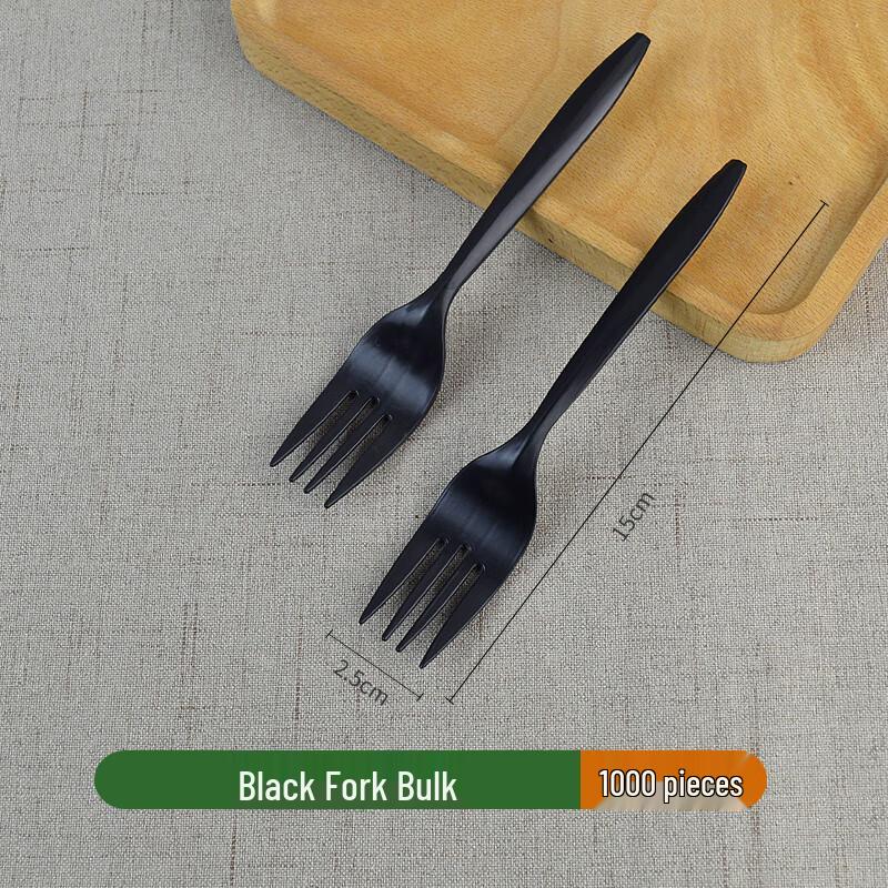 Black Plastic Disposable Forks (1000-pack)