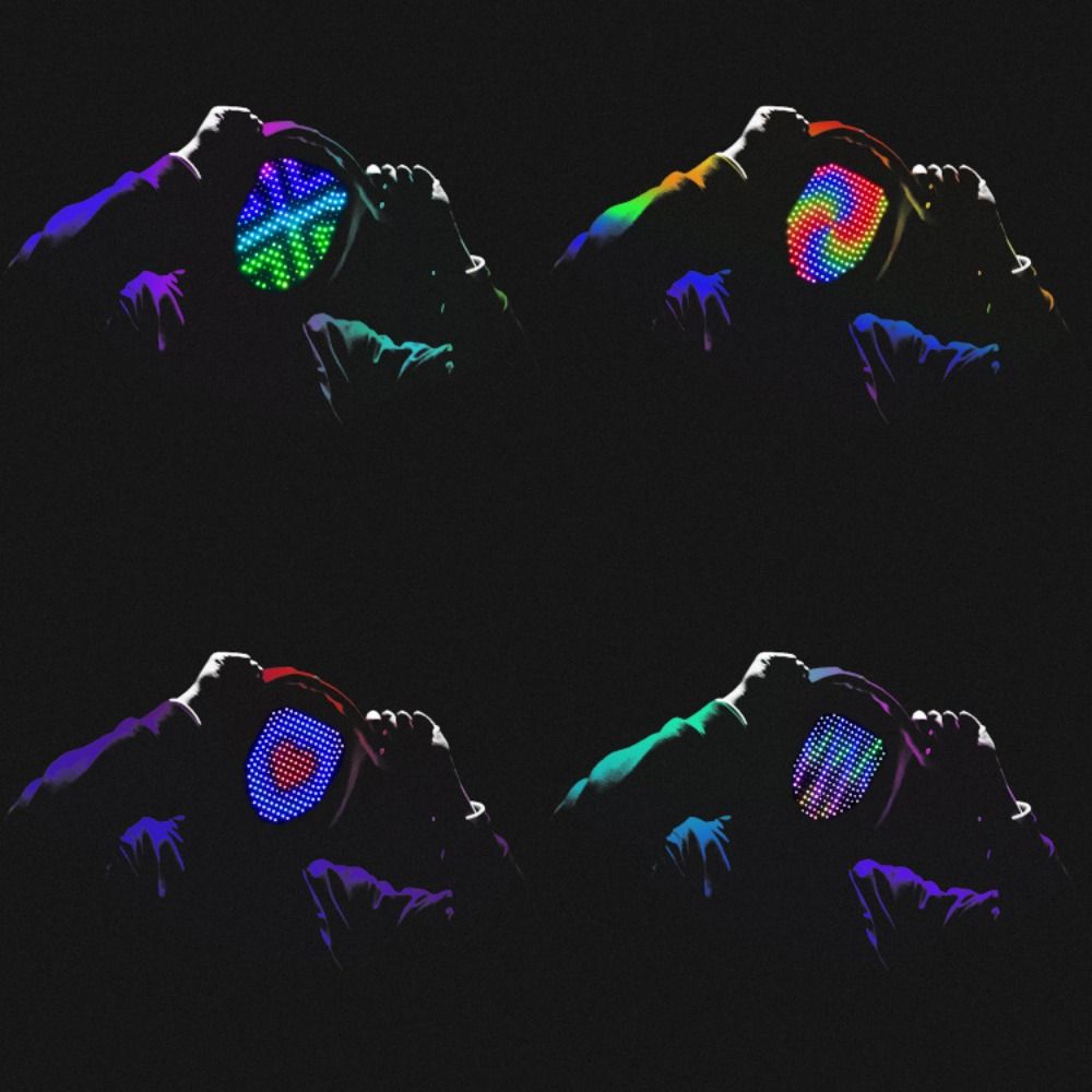 Gesture Induction Halloween LED Mask Change Face Sensing Face Masks Light Up Mask  Masquerade