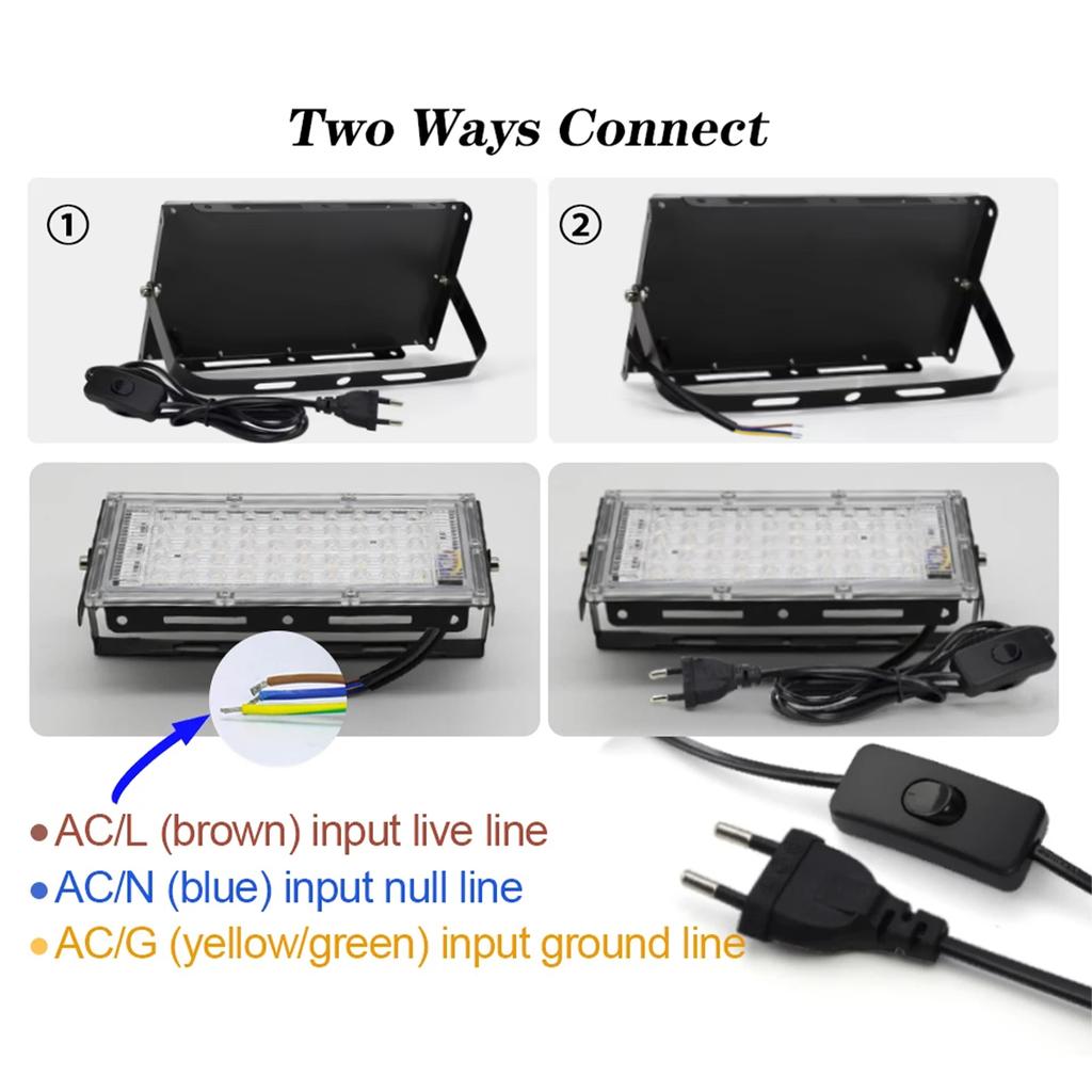 Led Uv Floodlight 50w 100w 395nm Lights Germicidal Lamp Curing Outdoor 220v Light Ultraviolet Plug Lamps Sterilizer Disinfection