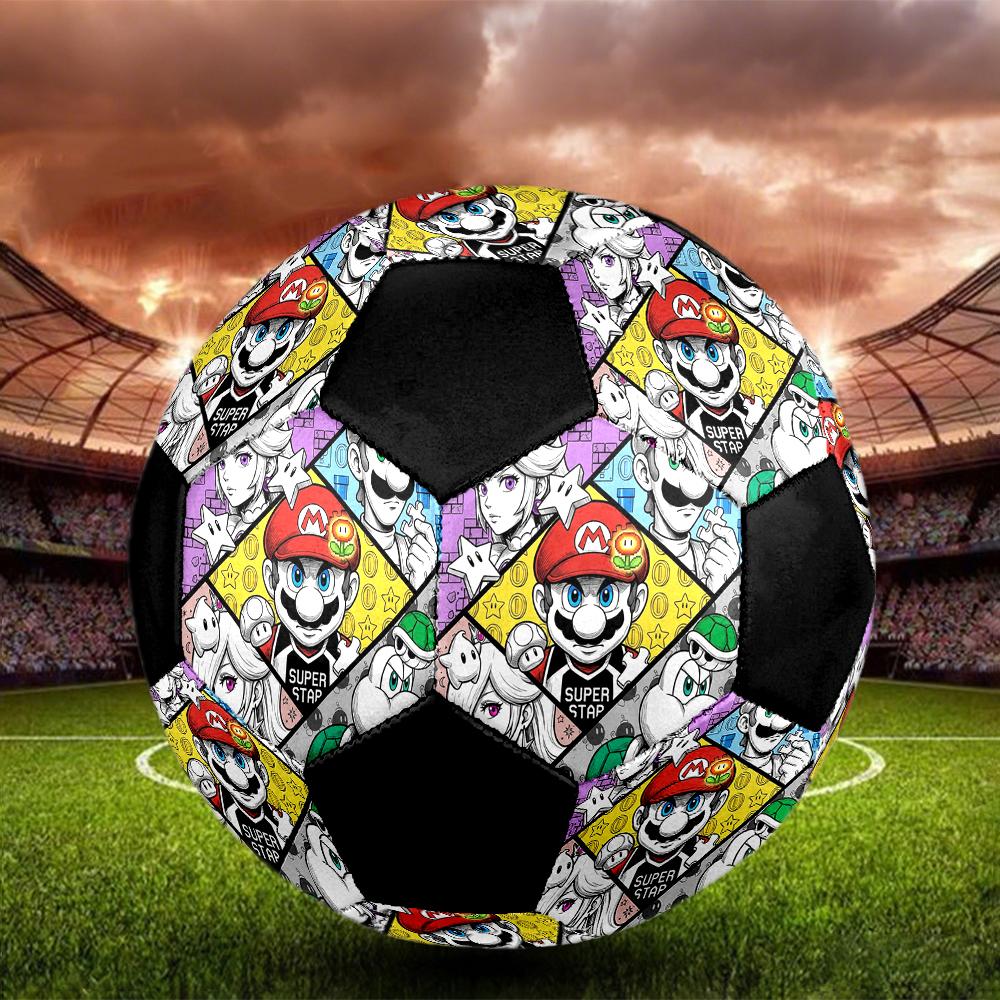 1pc Super Mario Football Soccer Ball Size 5 Indoor Soccer Ball Fashion Colorful  Backyard Game -Great For Sports Fans Gift HE99