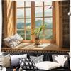 3D Imitation Window Scenery Tapestry Wall Hanging Living Room Background Wall Decoration Room Aesthetics Home Decoration