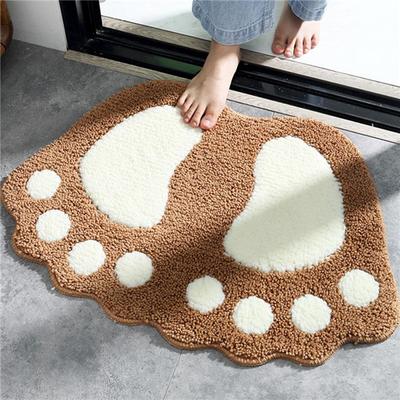 Non-slip Bathroom Carpet Foot Print Bath Mats Absorbent Mat Floor Mat Carpet Door Mat Kitchen Door Pad Bathroom Decor