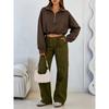 Women S Half Zip Long Sleeve Cropped Sweatshirt With Drawstring Y2k Style