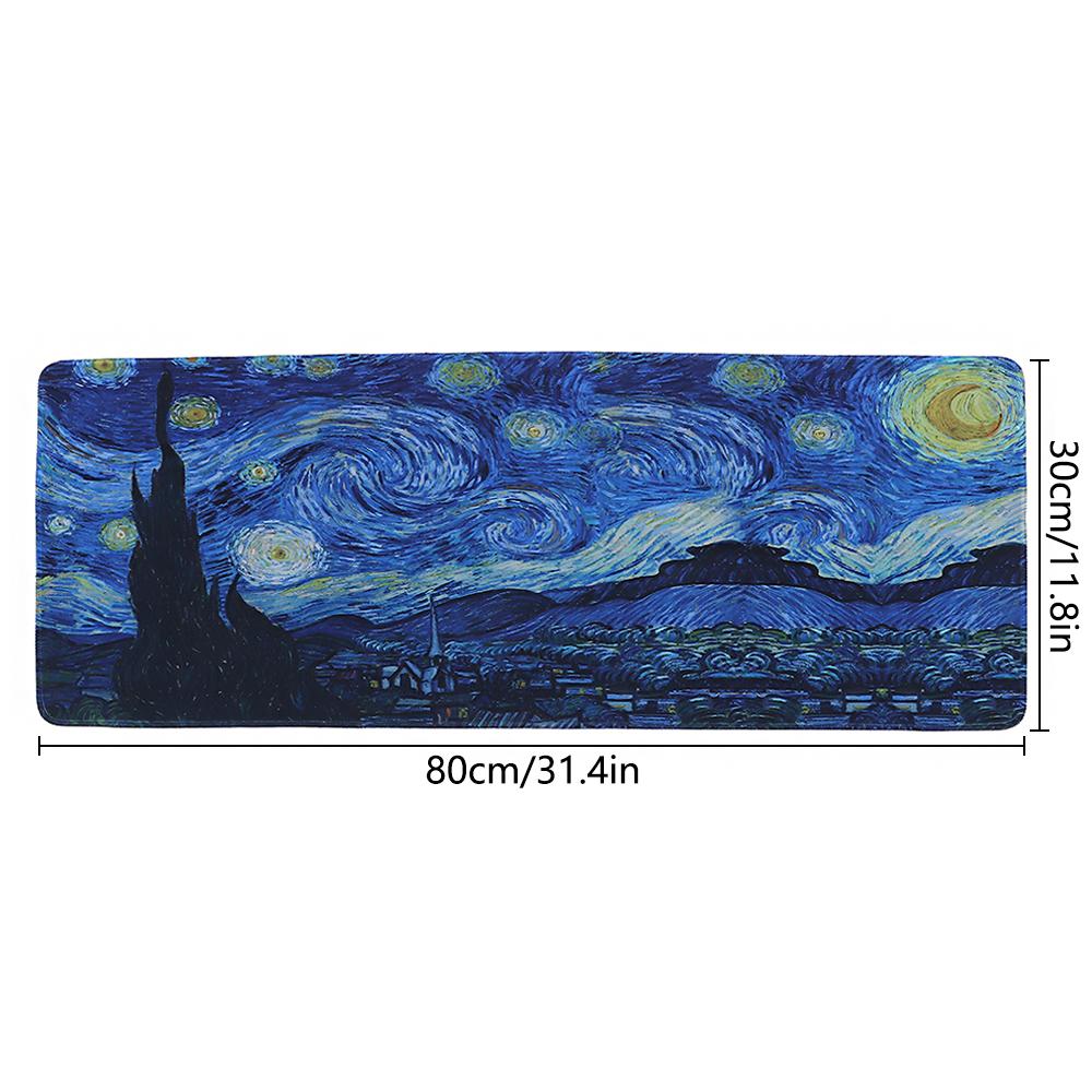 Starry Night Mice Mat Van Gogh Desk Pad 31.4 X 11.8 Inch Mouse Pad  Office