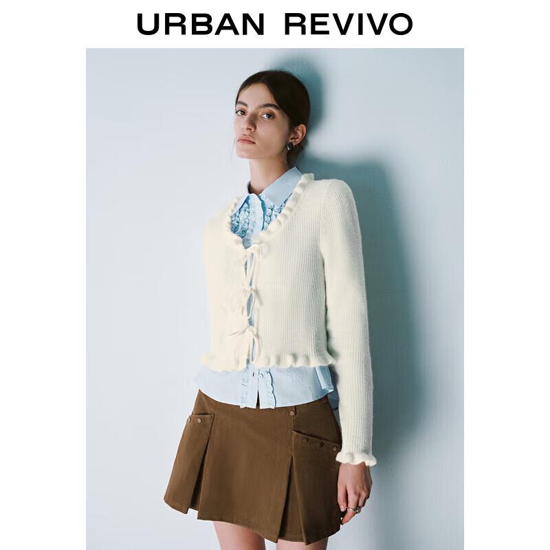 

Women s Ruffle Hem Knit Cardigan with Tie Detail XL