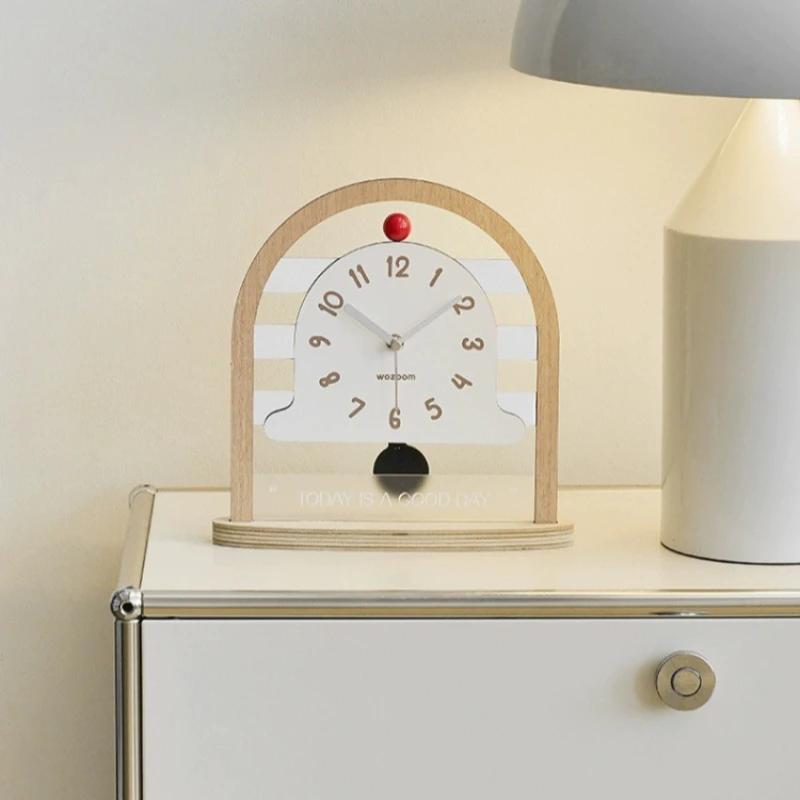 Creative arched retro-style wall clock - Personalized silent desk clock for study rooms, bedrooms, dormitories, and home decorat