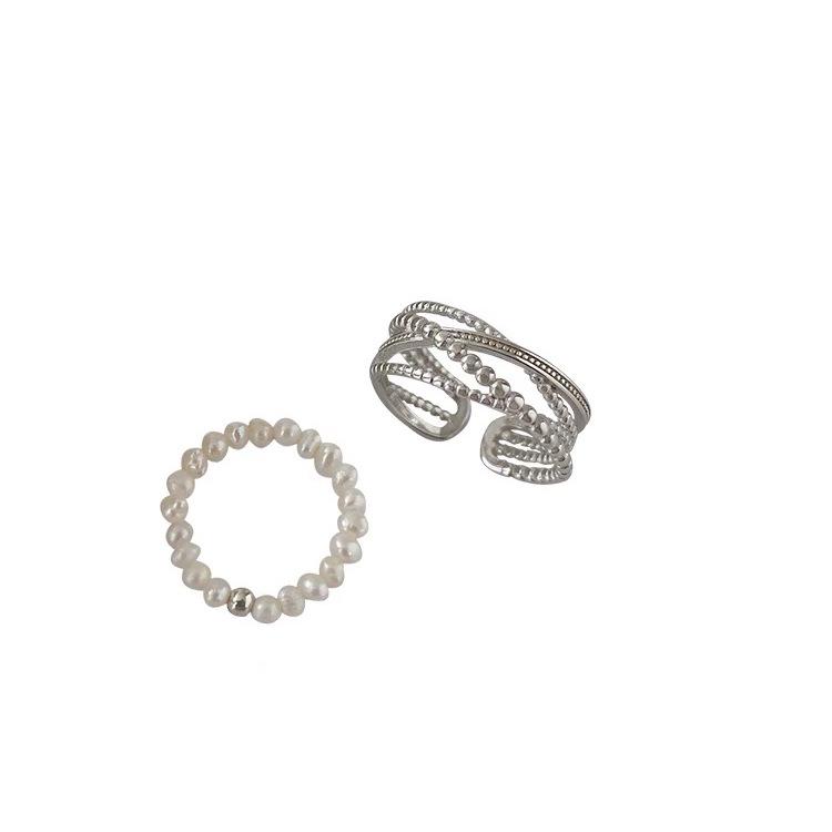 French Vintage Freshwater Pearl Open Ring: Korean Style, Versatile & Chic for Women
