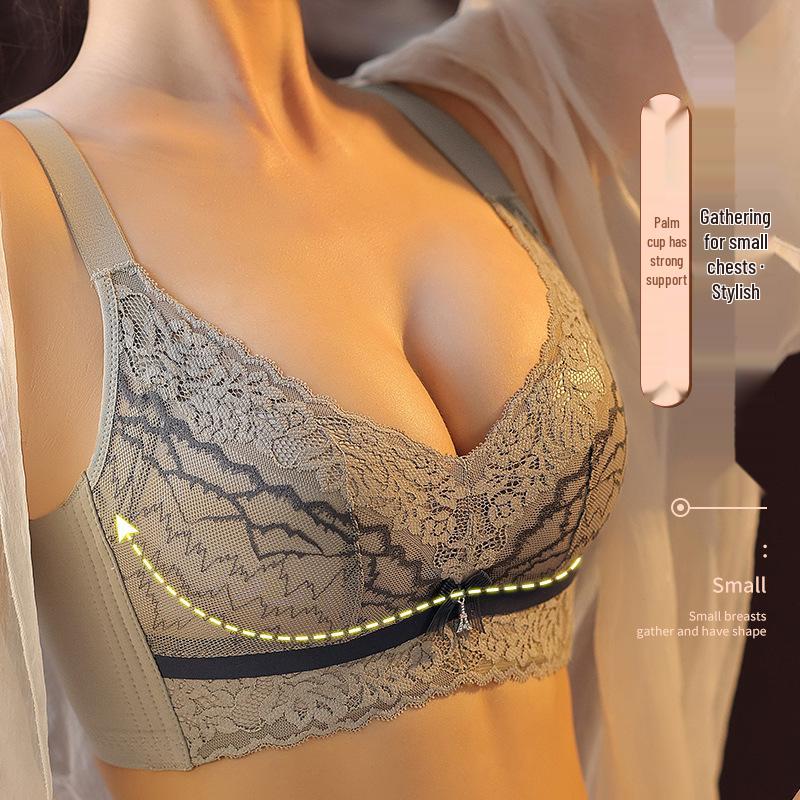 Lace Wire-Free Adjustable Push-Up Bra for Small Bust - Seamless, Breathable, Anti-Sagging Women's Underwear