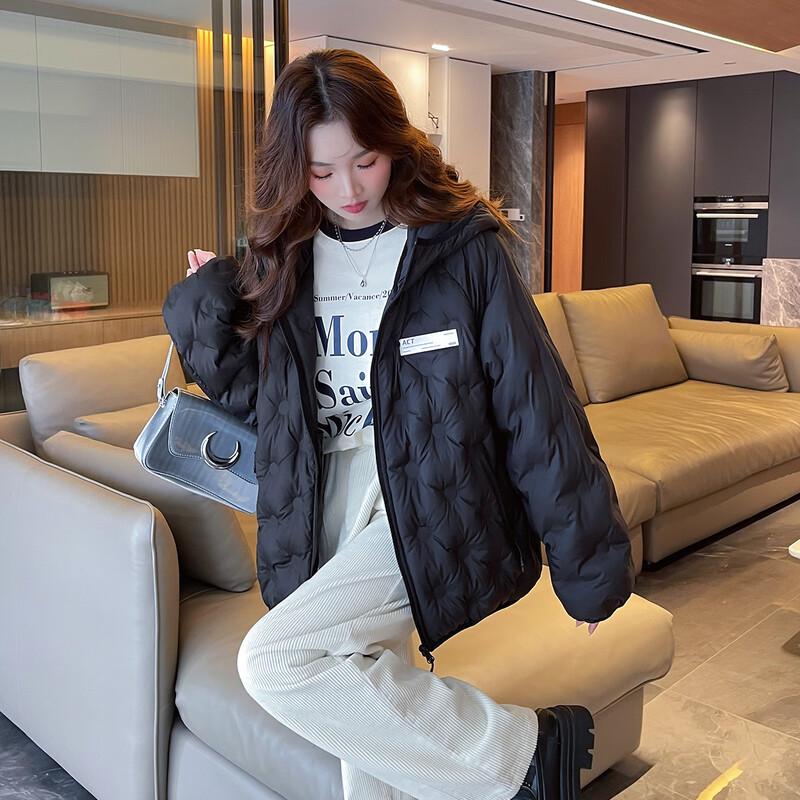 TonLion Women's Hooded Embossed Down Jacket