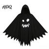 Halloween Ghost Cloak with Hood Loose Fit Irregular Hem Costume Parent Child Matching Outfits for Cosplay Party White Spooky Pullover Cape