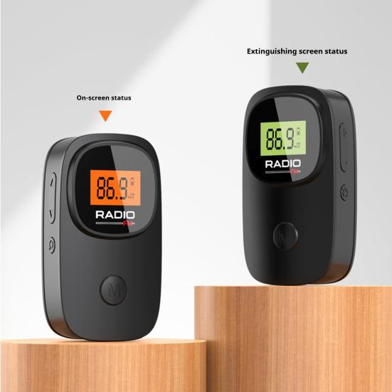 Kapesní rádio se sluchátky na baterie Mini přenosné rádio s digitálním laděním Pohodlné