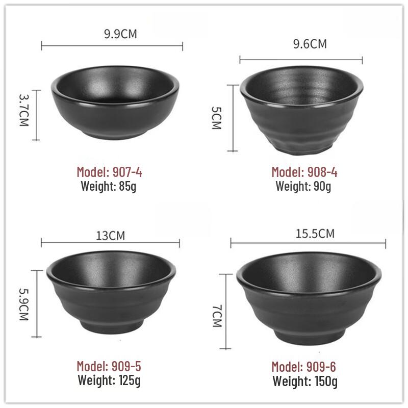 Black Melamine Commercial Serving Bowl