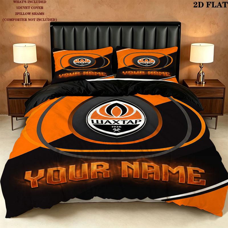 Custom Fc Shakhtar Donetsk Bedding Quilt Set Quilt Cover Pillowcase Home Decoration Birthday Gift (1 * duvet cover + 2 * pillowcase, without core)