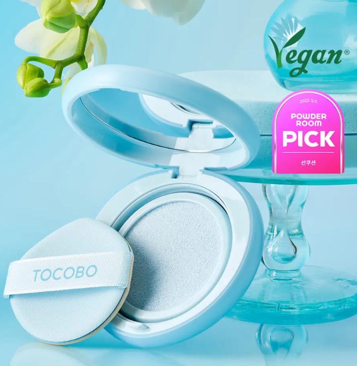 TOCOBO Cojín Solar Acabado Difuminado 13g – Protección UV Tono Iluminador SPF50+ PA++++ (2 Tonos)