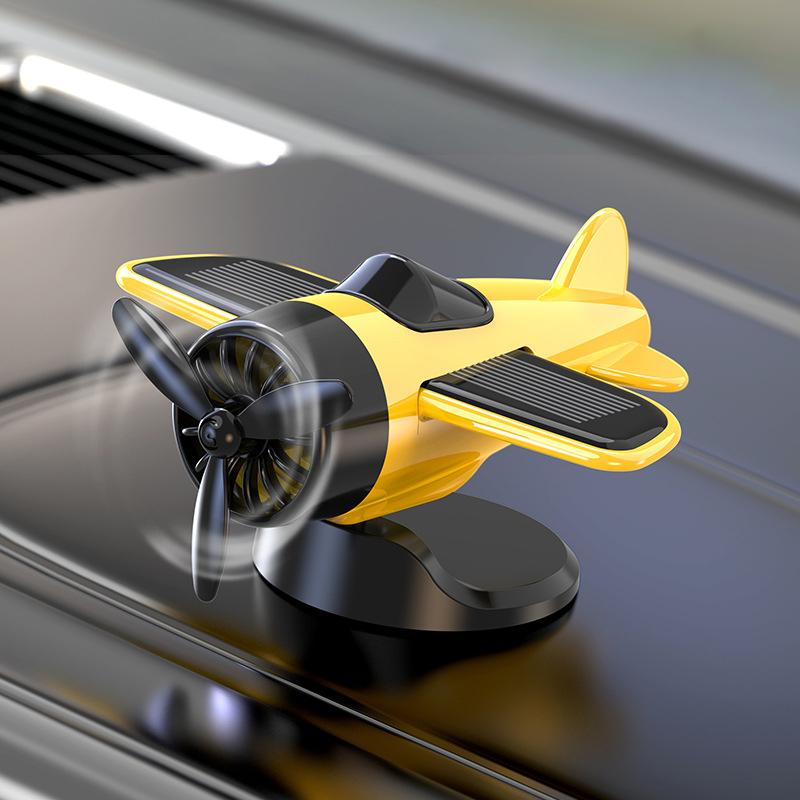 Solarbetriebenes rotierendes Flugzeug-Armaturenbrett-Dekor, Kreative Auto-Innenraumdekoration, Für Luftfahrt-Enthusiasten, Auto-Armaturenbrett-Dekor