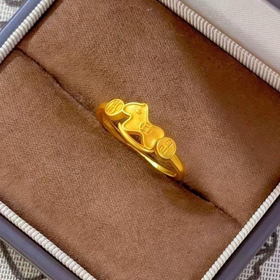 Fingerring Pferdekopf Geld Design Damenring 2026 Jahr des Pferdes Öffnungsverstellbarer Ring Schmuckzubehör