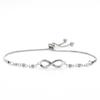 Fashion Bow Diamond Adjustable Bracelet 8 Characters Women's Simple Jewelry Chain Jewelry