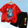 Dragon Ball Son Goku Anime T-shirt Set Kids Short Sleeve Pocket Shorts Ventilate 2-piece Set Boys Girls Cartoon Clothing