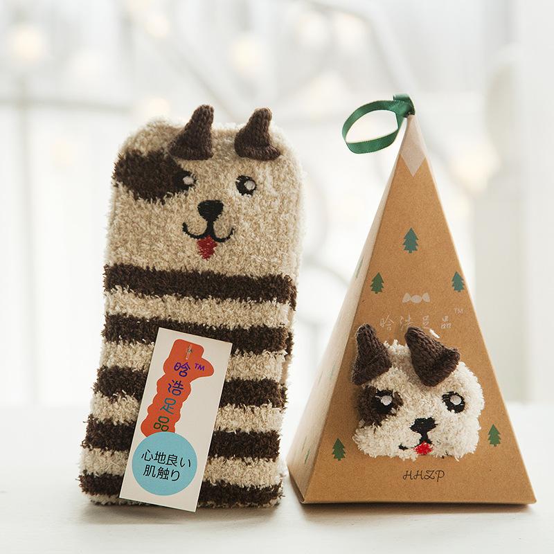 Christmas Stocking Christmas Gift Coral Velvet Cartoon Socks Suitable for Adults