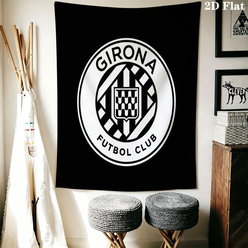 Girona FC poster Wall Hanging Printed Fabric Blanket Decorative Tapestries for Bedroom Living Room Home Decor