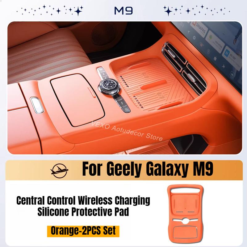 For Geely Galaxy M9 Central Control Wireless Charging Silicone Protective Pad Armrest Storage Box Panel Mat Electric Car Cover