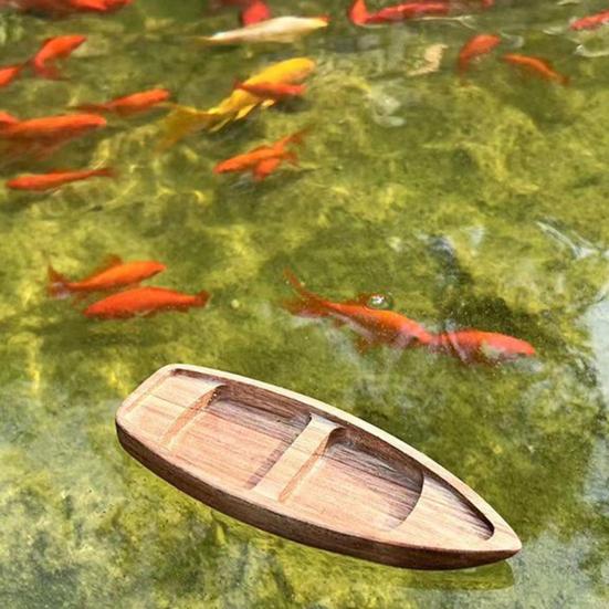 Modèle de canoë en bois Miniature Bateau rustique Artisanat 6,69" Petite sculpture de canoë en bois pour centre de table de maison/bureau, projets DIY