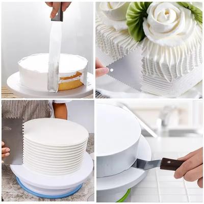 Cake Decoration 6Pcs Stainless Steel Basking Turntable Cake Decoration Accessories Rotating Cake Stand Tools Metal