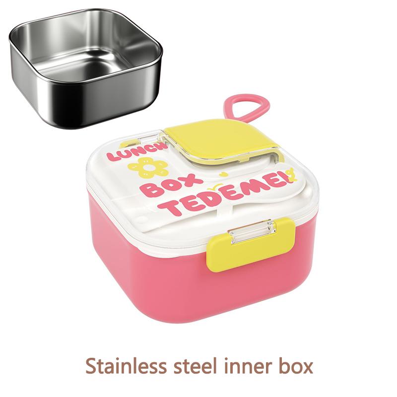 Cute Cartoon Lunch Box Children Stainless Steel Bento Box with Tableware Kids Portable Food Storage Container for Picnic School
