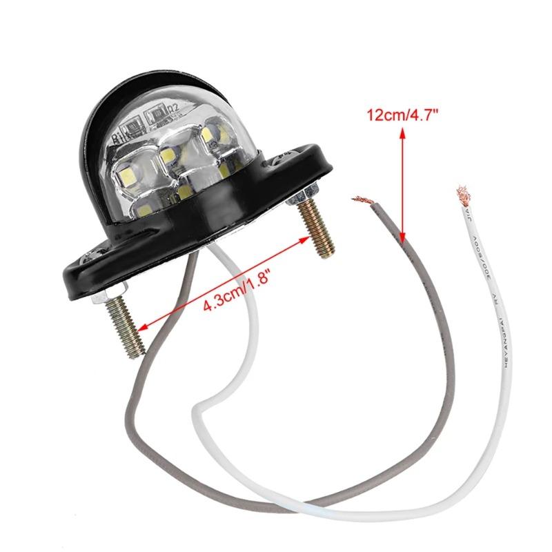 Motorcycle License Plate Light - 12V 6LEDs Reflector, Trailer Truck Lorry License Plate Light