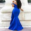 Cross-border INS One-Shoulder Lace Bubble Bead Dress