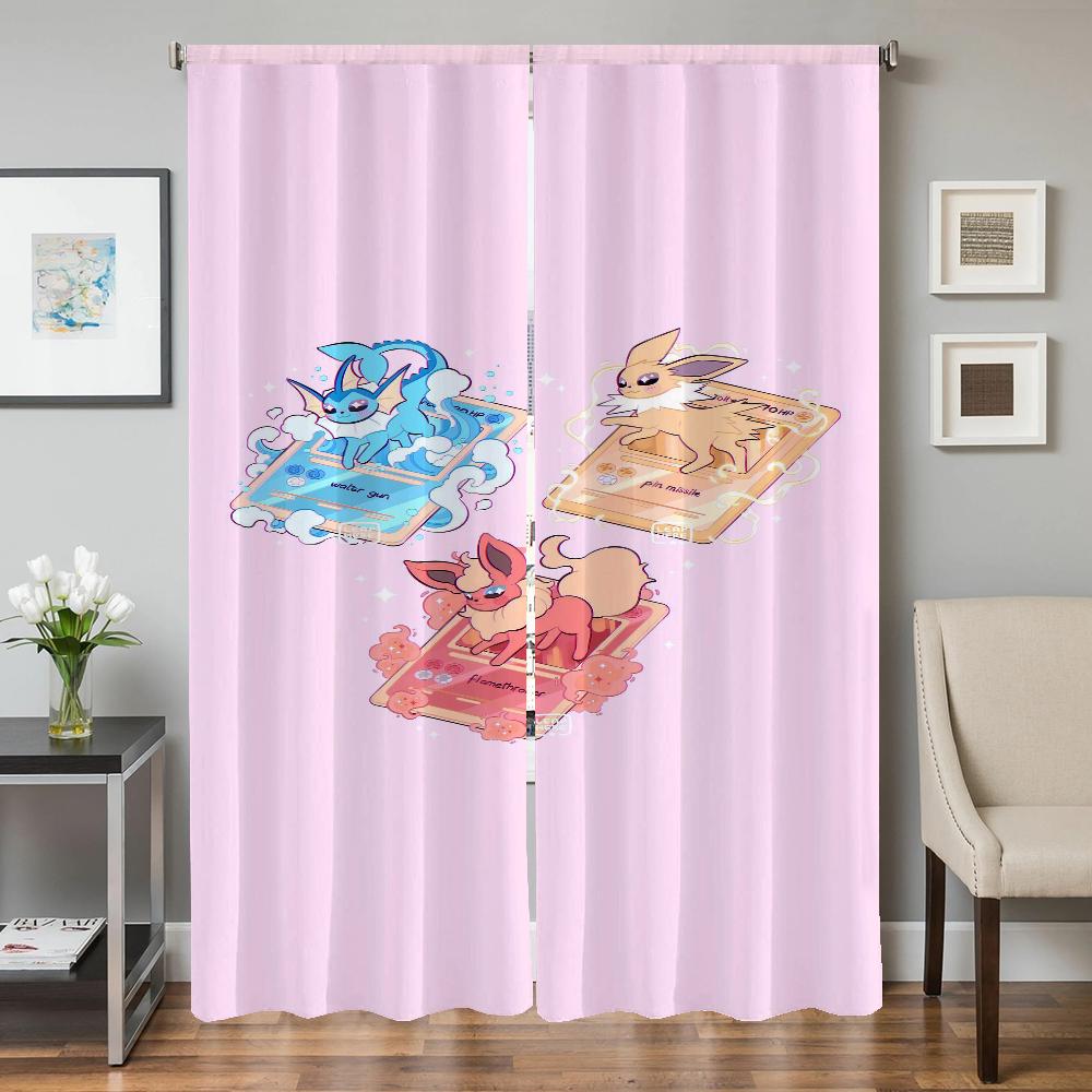 Kuchyňské závěsy do obývacího pokoje Závěsy do obývacího pokoje 2 kusy Zatemňovací závěsy Dveřní závěs P-pokemon-n Dekorace ložnice