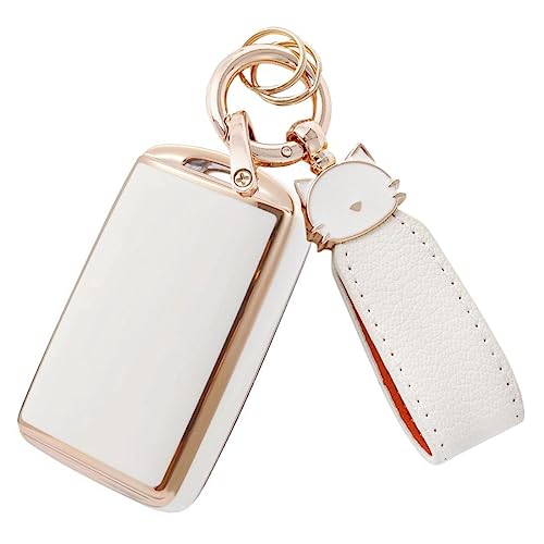 

[ZANEKO] Чехол для ключа CX-60, совместимый с Mazda 3 Чехол для смарт-ключа CX-30 MX-30 Mazda 6 Чехол для ключа Mazda 2 Roadster New CX-8 CX-5 CX-3 (Кот, Белый)