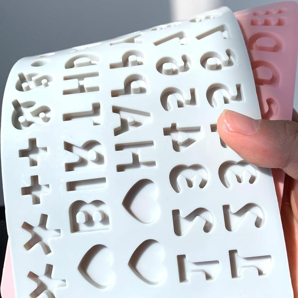 2PCS Reble Silicone Letter & Number Molds | Non-Stick Baking Tools for Chocolate, Cake, Soap | Dishwasher & Oven Safe (-40°C To 230°C)