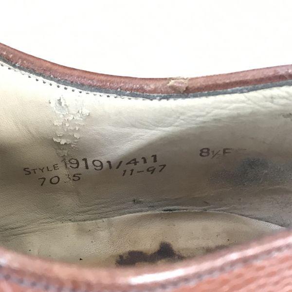 Finsbury England Vintage Leather Goodyear Plain Toe 8.5F 27.0 Brown(USED)
