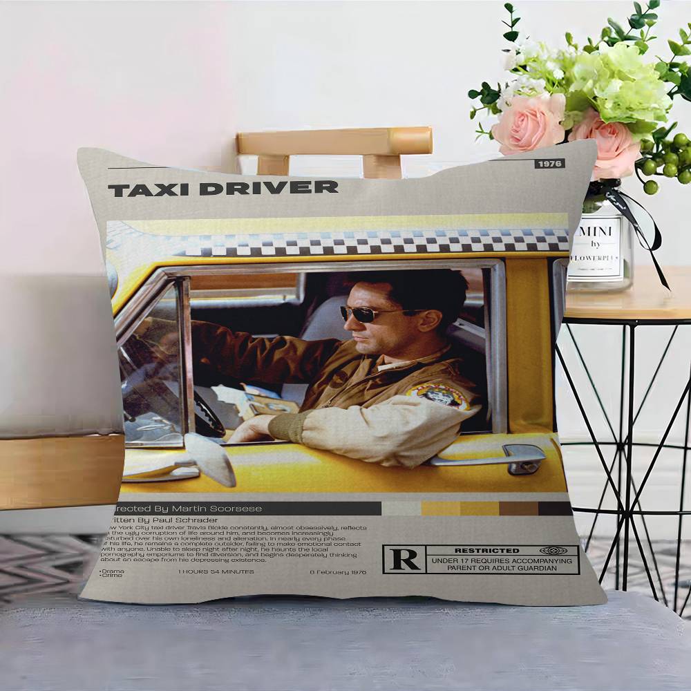 Classic Movie Taxi Driver Cushion Cover Car Throw Pillow Case For Sofa Car Christmas Gift 40x40cm 45x45cm