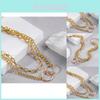 Elegant Geometric Double Layer Gold Chain Necklace For Women Stylish Fashion Accessory