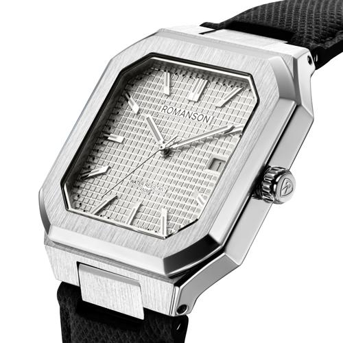 Lomanson Odier Octagonon Square White Black Leather Rwtlmm6Bs001Whwh0