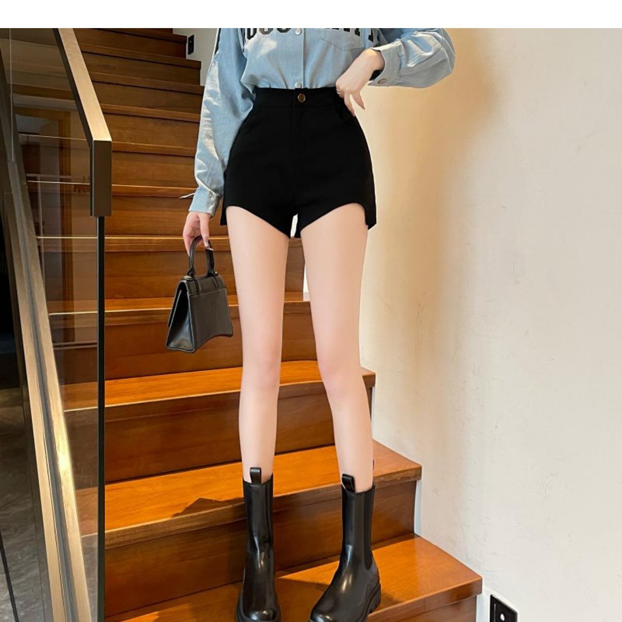 

Черные шорты А-силуэта с высокой посадкой и широкими штанинами для женщин - Тренд Весны 2024 4XL чёрный