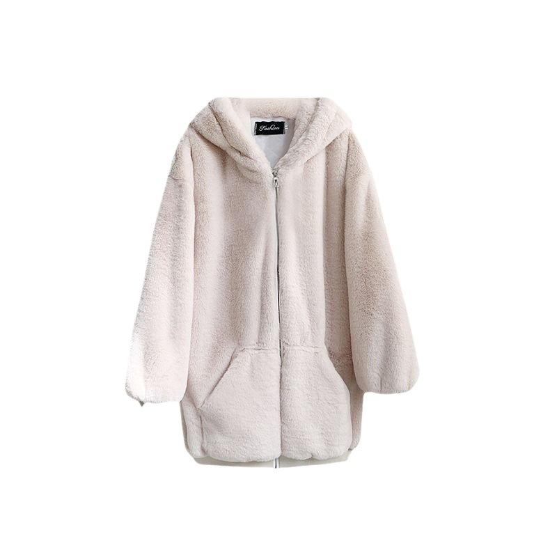 Women's imitation fur coat light imitation lazy rabbit hair fashion large size medium and long coat