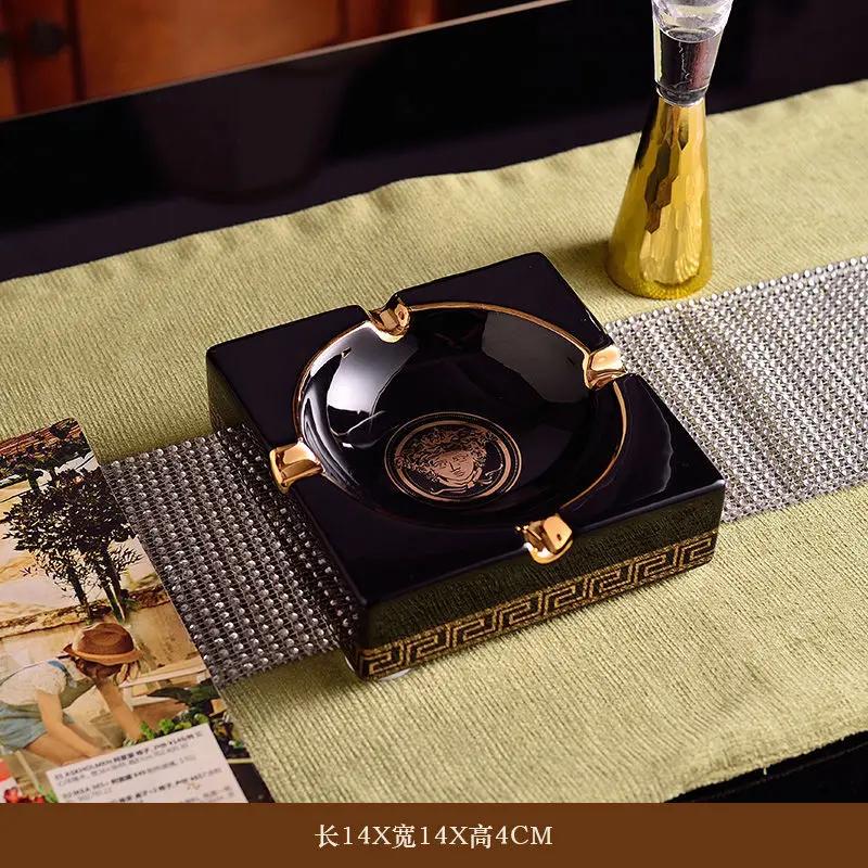 European style ashtray ceramic ashtray creative trend fashion retro living room coffee table large home office