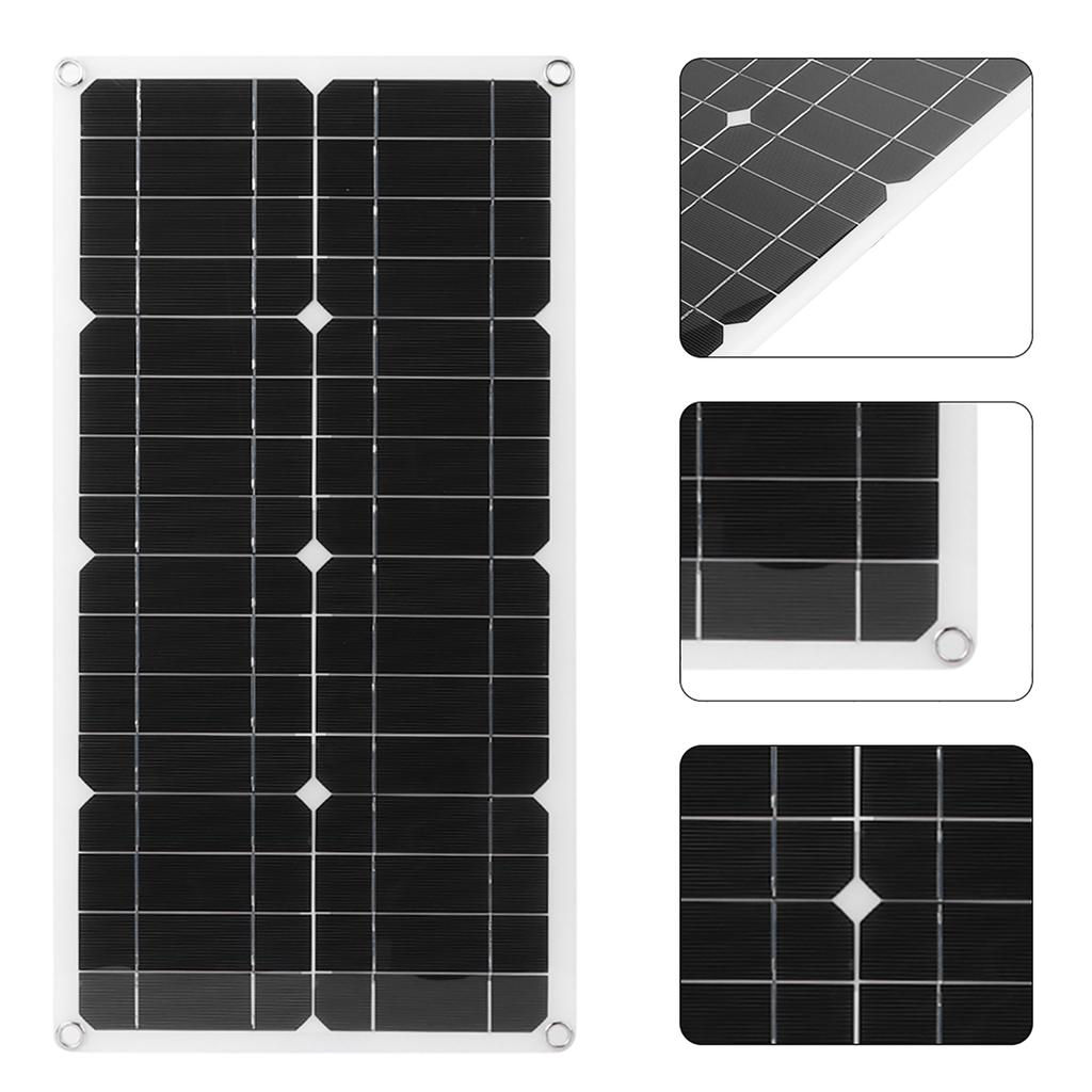 25W 18V Solar Panel 12V/5V Dual USB IP65 Waterproof with 12V/24V PWM Controller Charger for Car RV