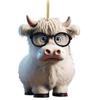 Cartoon Cow Endearing Car Ornament Acrylic Hanging Pendant For Vibrant Car Interiors